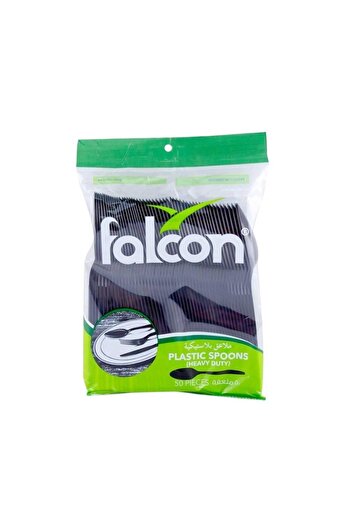 Falcon Heavy Duty Plastic Spoon, Black - 50 pcs x 20