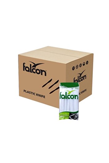 Falcon Plastic Knife, White - 50 pcs x 40