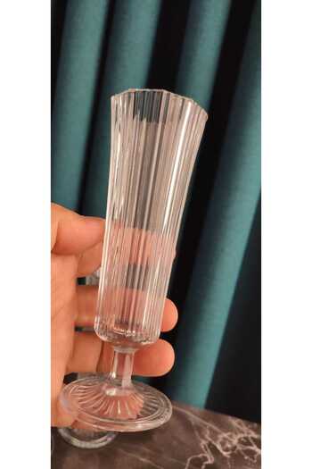 ORTAKÖY CENNETİ Flute Coffee Cup 6 Units Valeria Stylish Appearance with Fine Line 130 Cc Volume16.5 cm Height5.6 cm Mouth
