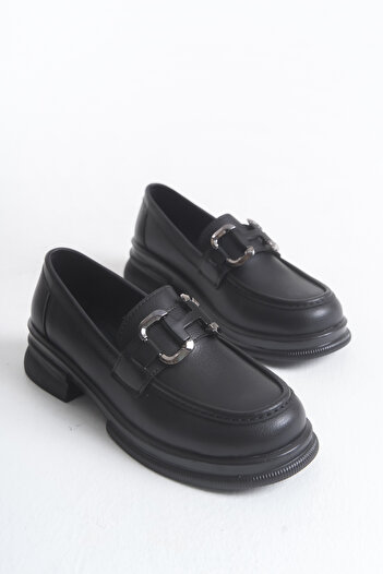 Solo Bag Laceless Stylish Buckle Black Orthopedic Sole Ergonomic Daily Loafer Shoes