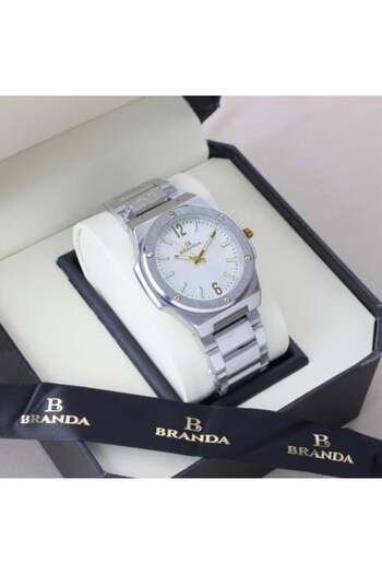 branda Men's Luxury Silver Strap Watch by