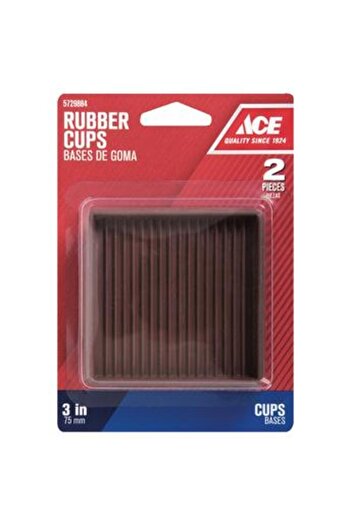 ACE Rubber Square Caster Cups (7.5 cm, 2 Pc.)