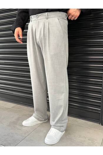 BYATA MENS STYLE Baggy Fit Fabric Trousers