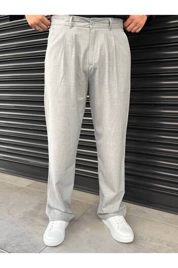 BYATA MENS STYLE Baggy Fit Fabric Trousers