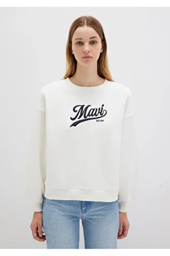 Mavi Logo Printed Loose Fit Sweatshirt