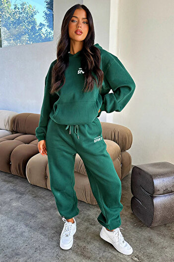 macklin Unisex Men's Women's Sport Printed Oversize 3 Thread Hooded Tracksuit Set