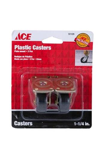 ACE 51129 Plastic Casters (3.2 cm, Pack of 2)