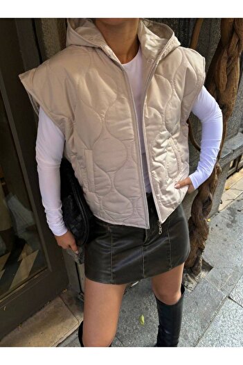 369 etnik butik Hooded Inflatable Sleeveless Women's Vest