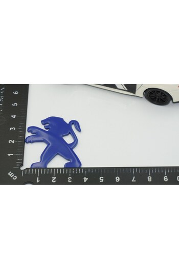 DK Tuning Emblema cu logo albastru al volanului compatibil cu Arma Peugeot