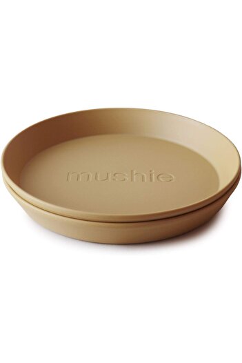 erorex Round Dinnerware Plates For Kids | Made In Denmark, Set Of 2 (Mustard)