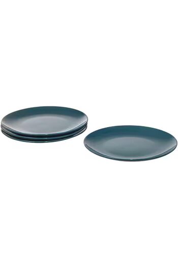 erorex Elegant Glossy Dark Turquoise Plates – 26 Cm Ceramic Dinner Plate Set – Stylish Modern Tableware –