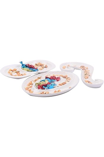 erorex Serving Plates 3 Piece Set, White