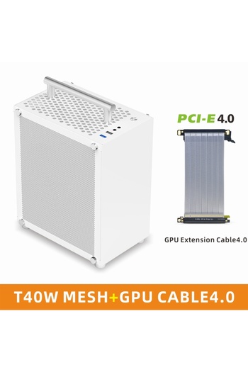 Choice3 T40 White Cable4.0 METALFISH T40 Mini ITX Black Case 7L Gaming Computer Chassis Compact transparent
