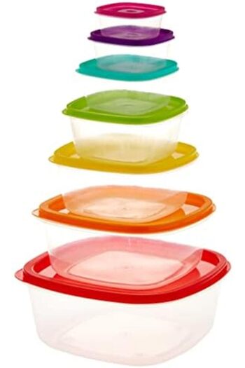 SAQOWARE YPCC 7PCS Food Container Plastic Bento Fresh-Keeping Box