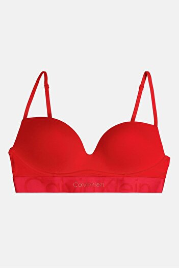 Calvin Klein Women Padded Brand Logo Bra, Red