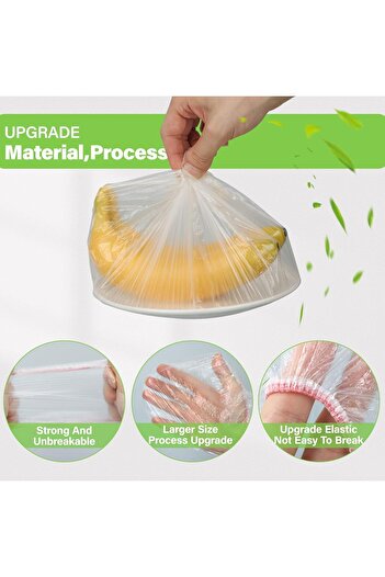 erorex 100Pcs Elastic Plastic Bowl Covers 3 Sizes Food Grade Bread Proofing Lids, Reusable Stretch Food
