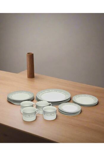 erorex Grey Geometric Print Dinner Set (20 Piece), Multicolor, One Size