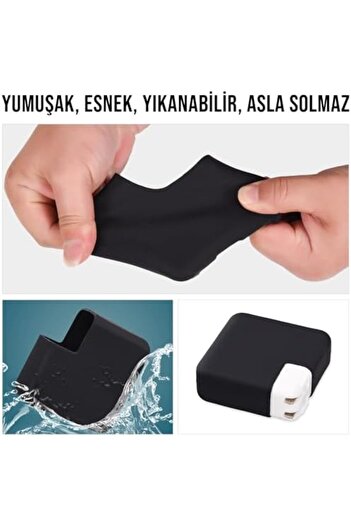 STOREMAX Şarj Aleti Silikon Kılıfı Macbook Air Magsafe USB-C 29W-30W-35W ile Uyumlu Siyah newprh 1063348