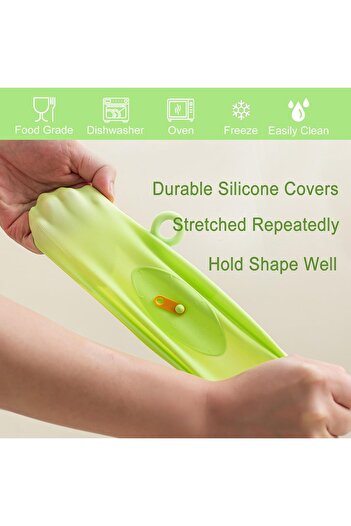 erorex Silicone Stretch Lids Food Storage, Reusable Silicone Bowl Covers Cups Cans Bowls Dishes, Food