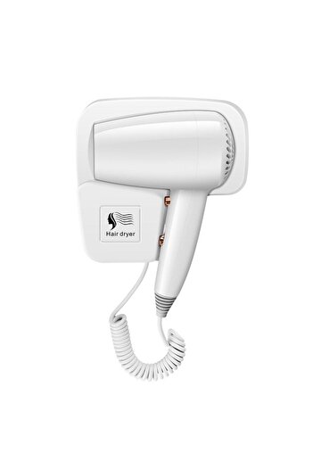 Denx Wall-Mounted Hair Dryer ,3 Speeds, Low Noise, Stylish & Compact Home, Hotel, Gym Use