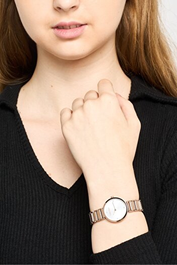 Calvin Klein Women 25200140 Stainless Steel Analog Watch 25mm With Bangle, Rose Gold