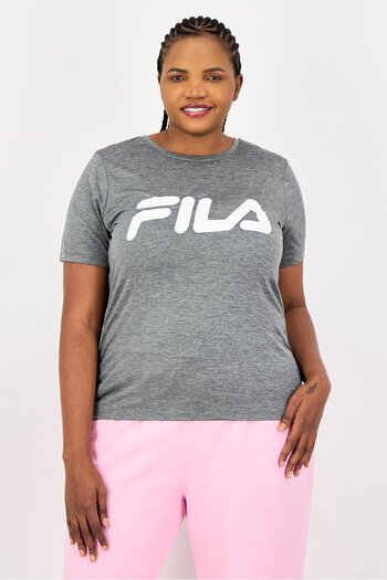 FILA Women Plus Size Short Sleeve Training T-Shirt, Grey