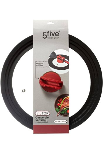 erorex Simply Smart Stilltop Universal Round Glass Lid Clear And Black 26/28/30Cm