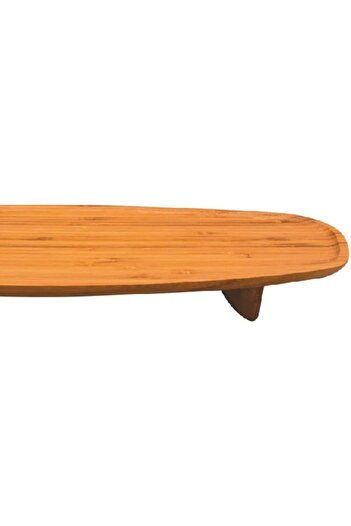 erorex Elegant And Durable Oval Bamboo Serving Platter With Stand Brown G17 X273