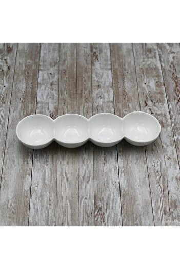 erorex Melamine Divided Serving Plate Multi Use Nuts Desserts Sauces Also White Easy Store Shatterproof