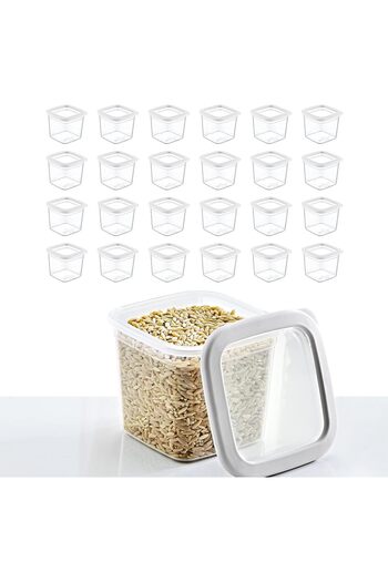 STOREMAX Sellbuyst Set of 24 Skali Square Storage Container White 740 ml Trendy 266450