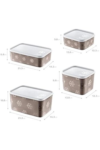 STOREMAX Snshop Set of 4 No Frost Storage Containers Terra (All Sizes) 467437