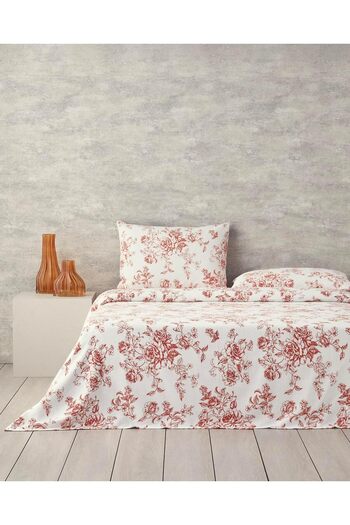 STOREMAX SnShop Home Rosey Violen Double Bed Cover Set Orange 467437