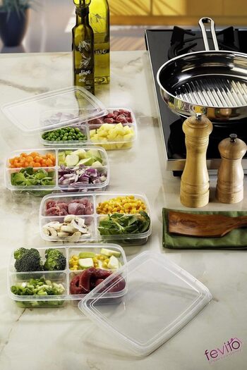 STOREMAX Sellbuyst Microwave and Freezer Safe Storage Container Set of 4 White S-411 Trendy 266450