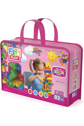 STOREMAX Polysight Neon Building Blocks Set, 83 Pieces Colorful Large Blocks, Creative Construction Toys, +1 Age