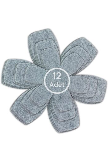 STOREMAX Snshop Set of 12 Pan and Pot Protector and Organizer Felt (Grey) 467437