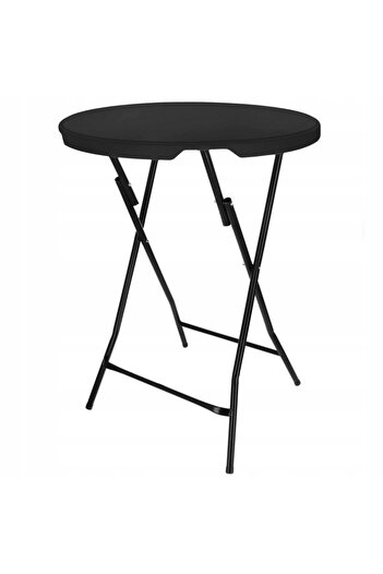 SERSIMO Masă profesională de catering pentru evenimente, înaltă, cu picioare metalice pliabile, rotundă, d 80 cm, h 110 cm