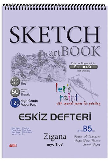 STOREMAX Polysight B5 Spiral Sketchbook - 50 Yp, 120 Gr Drawing Notepad, Art Notebook Trendzap 467437