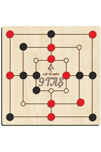 STOREMAX Snshop Wooden 9 Stones Mind, Intelligence and Strategy Game (Nine-Stone, Nine Stones) Eti̇c043 467437