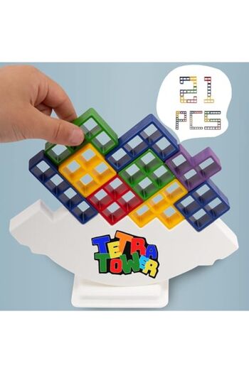 STOREMAX Snshop Tetra Tower Tumble Balance Game, 21 Piece Tetra Tower Game Set, Tetra Tower Balance Game 467437
