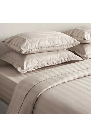 Generic Satin Stripe Pima Cotton Sateen 525 Thread Count 3-Piece Full Duvet Cover Set - 160x200 cm
