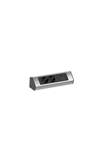 Bachmann Extension cord, BACHMANN, model CASIA 2 2xCEE7/3 1xUSB A/C 22W 2.0m AEH stainless steel look