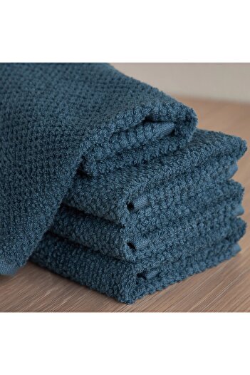 Generic Estella Popcorn 4-Piece 420 GSM Turkish Cotton Finger Tip Towel Set - 30x30 cm