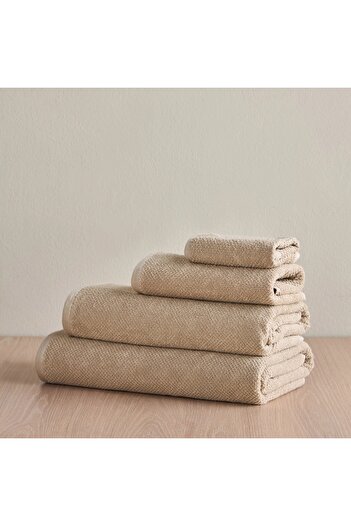 Generic Estella Popcorn 4-Piece 420 GSM Turkish Cotton Finger Tip Towel Set - 30x30 cm