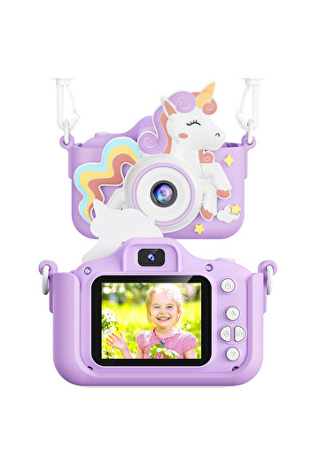Elindor ® Digital Camera for Kids - Unicorn, 48MP, 1080P HD, Perfect Gift for 3-12 Years Old