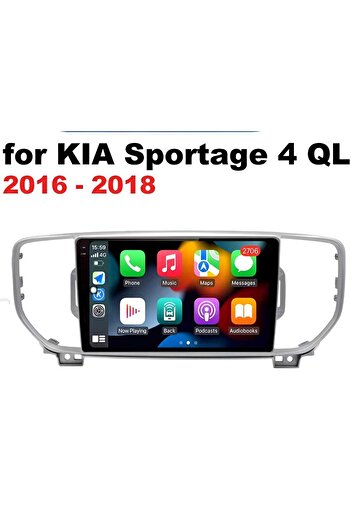 Kia Android screen for Kia Sportage 2016 & 2018 (4 RAM & 64 GB memory) supports CarPlay and Android Auto