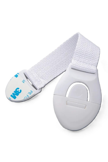 Fab N Funky Child Safety Cabinet Locks, Strong Adhesive, 0 Month+, 20 x 5 cm Each, White - 6 Pieces