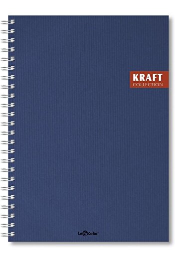 STOREMAX Snshop Color 2017105/2 Kraft Notebook Hard Cover, Spiral, 1. Dough Paper, 200 Pages, Navy Blue 4