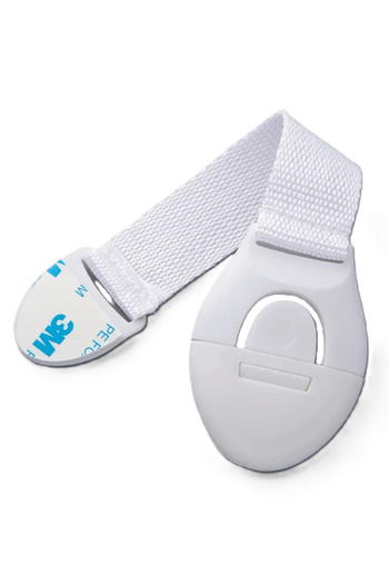 Fab N Funky Child Safety Cabinet Locks, Strong Adhesive, 0 Month+, 20 x 5 cm Each, White - 2 Pieces