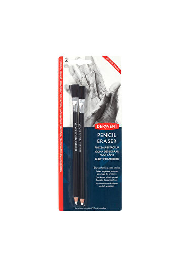 Derwent Set of 2 Professional erasers, pencil type, brush included, for highlighting lines, blister