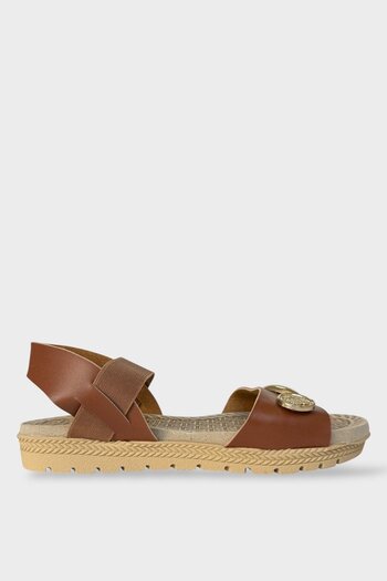 Liger Women's Single Strap Accessory Ankle Elastic Detailed Sandals Taba